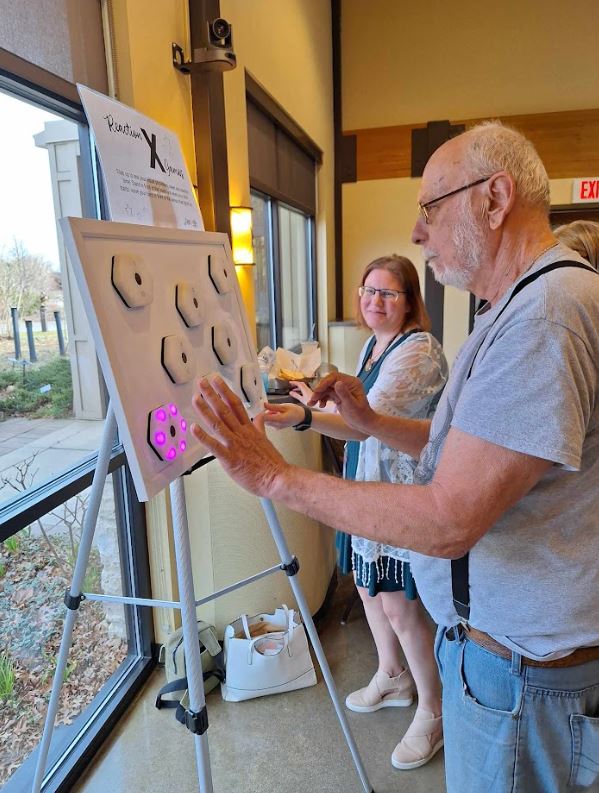 Man doing a cognitive function light speed test