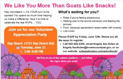 Volunteer appreciation invite